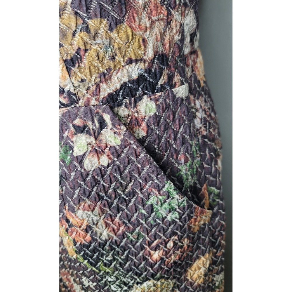 Tabitha Anthropologie Quilted Sheath Dress Size 2 Floral Textured Sleeveless - Picture 6 of 10